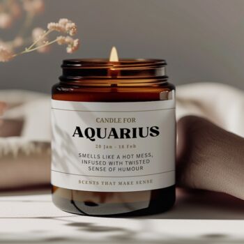 Aquarius Birthday Gift Funny Candle Zodiac Gift, 5 of 7