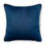 Super Soft Velvet Piped Cushion Pillow 43cm Mid Blue, thumbnail 1 of 3