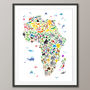 Animal Map Of Africa Childrens Print, thumbnail 4 of 6