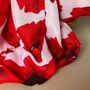 Bold Red Poppy Print Frayed Scarf In White, thumbnail 2 of 3