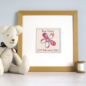 Personalised Embroidered Flower Picture Gift For Her, 5 of 12