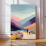 Mountain Runner And His Dog Landscape Art Print, thumbnail 1 of 5