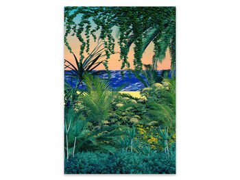 Tropical Beach And Plants Greetings Card, 2 of 3