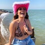 Personalised Hot Pink Fluffy Cowboy Hat, thumbnail 2 of 7