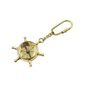 Brass Ship Wheel Compass Keyring, thumbnail 1 of 5