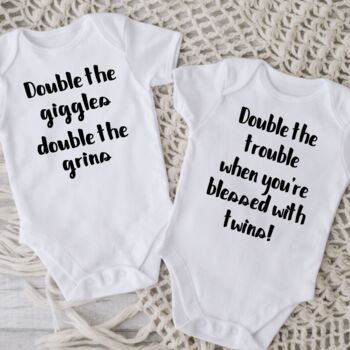 Double The Giggles Twin Baby Gifts | Baby Announcement, 4 of 5