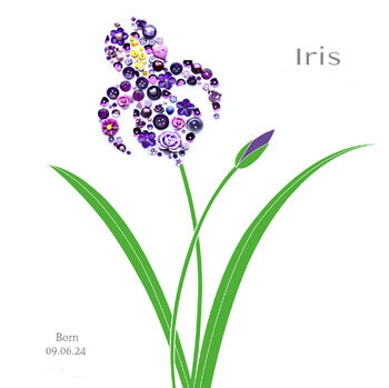Personalised Iris Button Picture, 3 of 3