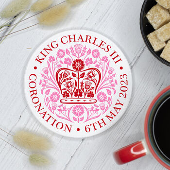 King Charles Iii Coronation Emblem Coaster, 4 of 5