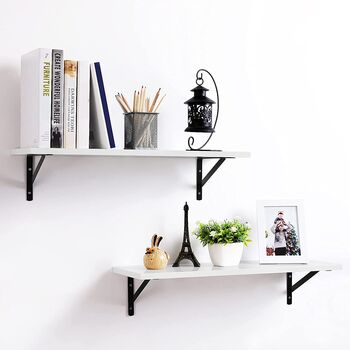 Set Of Two Floating White Wall Shelves, 2 of 7