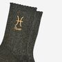 Women's Glitter Socks Black Gold Zodiac Pisces, thumbnail 3 of 5