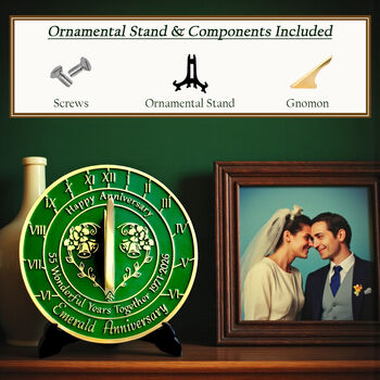 55th Emerald Anniversary Sundial Gift Celebration Present, 6 of 11