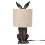 Hiding Rabbit Table Lamp With Beige Linen Shade, thumbnail 2 of 2