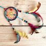 Hemp Rainbow Mini Dream Catcher With Feathers, thumbnail 2 of 5