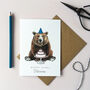 Bear With A Birthday Cake Personalised Birthday Card, thumbnail 1 of 3