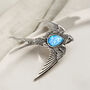 Sterling Silver Opal Swallow Brooch, thumbnail 1 of 6