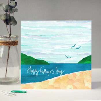 Coastal Beach Father's Day Card, 3 of 8