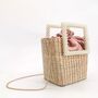 St. Tropez Rose Ombré Satin Pearl Straw Bucket Bag, thumbnail 2 of 3