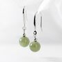 Sterling Silver Vintage Style Jade Gemstone Hook Earrings, thumbnail 1 of 5