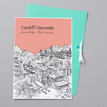 Personalised Cardiff Graduation Gift Print, 9 of 9