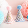 Gingham Print Any Age Party Hat, thumbnail 1 of 3
