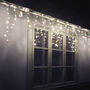 Snowing Warm White Icicle Christmas Lights, thumbnail 1 of 4