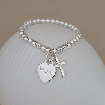 Personalised Child's Confirmation Cross Bead Bracelet, 2 of 4