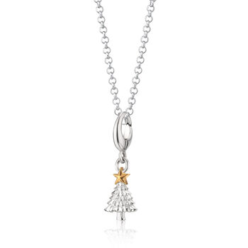 Sterling Silver Christmas Tree Charm Necklace, 2 of 8