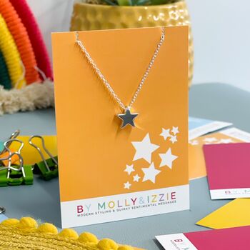 Personalised Star Necklace Star Pattern, 3 of 12