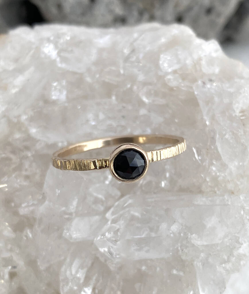 Black Onyx Solitaire Ring By Sarah Hickey | notonthehighstreet.com