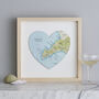 Personalised Location Sorrento Map Heart Print, thumbnail 2 of 4