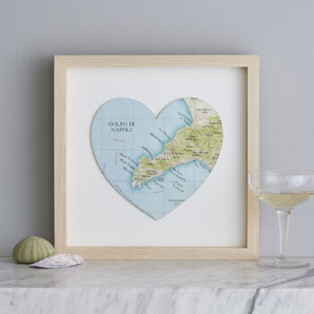 Personalised Location Sorrento Map Heart Print, 2 of 4