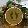 Baby Hand And Footprint Velvet Christmas Decoration, thumbnail 3 of 6