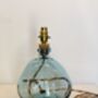 Light Blue 29cm Recycled Handmade Glass Table Lamp, thumbnail 2 of 3