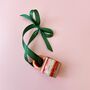 Hand Painted Mini Ceramic Mug Christmas Ornament With Red Stripe, thumbnail 3 of 3
