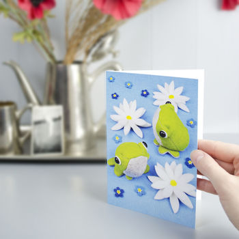 Frogs And Lilies Greeting Card, 2 of 2