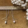 Pearl And Sterling Silver Ear Threaders, thumbnail 1 of 3