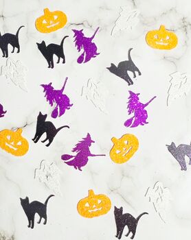 40 X Halloween Confetti, Table Decor, Pumpkin, Ghost, Witch, Cat, 4 of 6