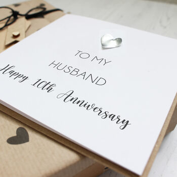 10th Tin Anniversary Card For Husband Or Wife, 4 of 4