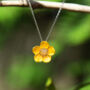 Buttercup Yellow Flower Delicate Pendant Necklace, thumbnail 1 of 4