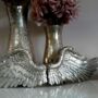 Silver Angel Wings Home Wall Decor Hanging Ornament 2pc, thumbnail 2 of 5
