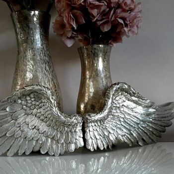 Silver Angel Wings Home Wall Decor Hanging Ornament 2pc, 2 of 5
