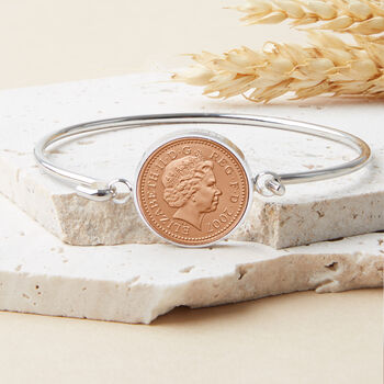 18th Birthday 2007 Penny Coin Bangle Bracelet, 3 of 9