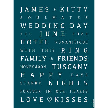 Personalised Wedding Or Anniversary Memories Print, 4 of 11