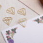 Gold Paper Clips Diamond Jewel Shaped Metal Paperclip For Wedding Or Office Stationery, thumbnail 1 of 2