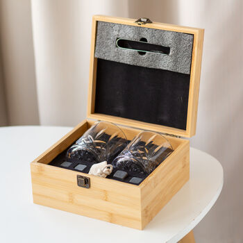 Couples Name Engraved Whisky Glass And Ice Cube Box Set, 6 of 6