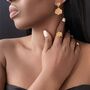 18k Gold Rosa Statement Ring And Earrings Set, thumbnail 1 of 2