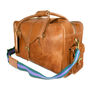 'Oxley' Men's Leather Weekend Holdall Bag In Tan, thumbnail 5 of 9
