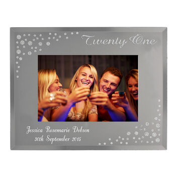 Personalised 'Twenty One' Diamante Photo Frame, 4 of 5