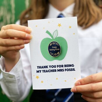 Thank You Teacher Kindness Badge Apple Card, 3 of 12