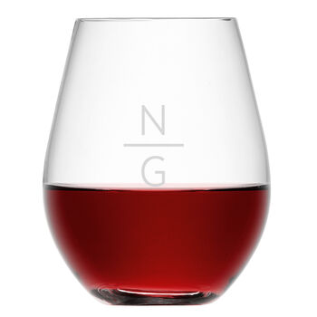 Monogrammed Stemless Red Wine Glass, 4 of 6